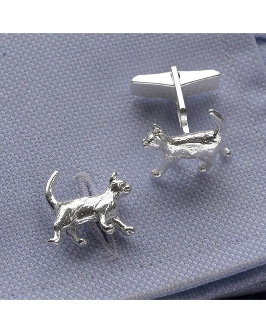 Simon Kemp Jewellers Metallic Cat Cufflinks for men