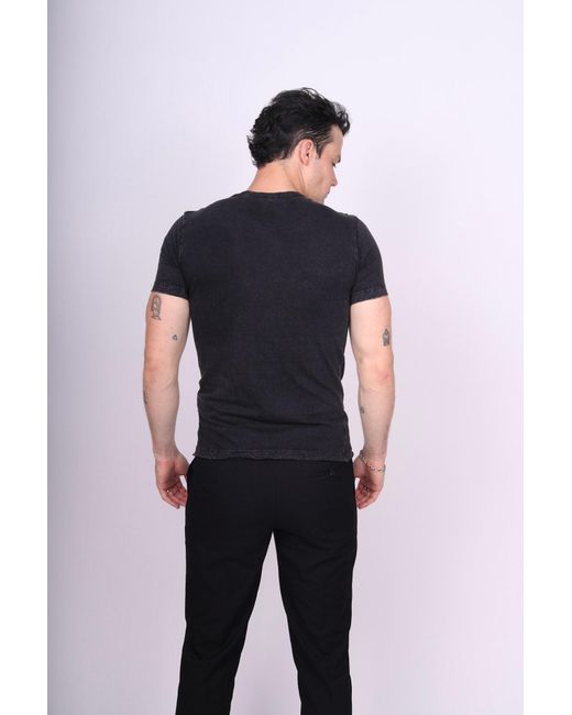 Any Old Iron Black Acid Wash Yeehaw T-Shirt for men