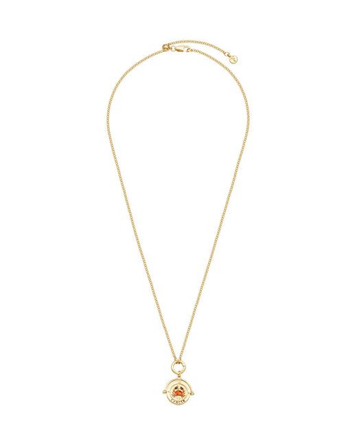 Fable England Metallic Cancer Zodiac Spinner Necklace