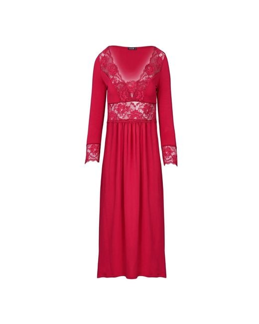 Oh!Zuza Red Maxi Viscose Nightgown