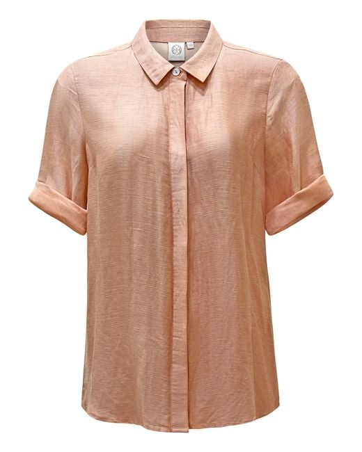 Why Mary Pink Neutrals Linen Viscose Classic Shirt Mellow Rose