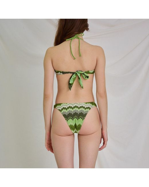 Aulala Paris Green Coastal Forests Bandeau Broderie Bikini