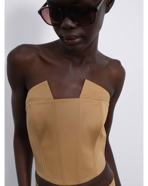 Sélone Natural Veyra Corset Top Warm Camel