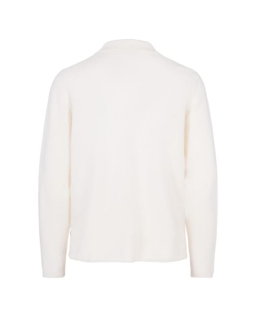 tirillm White Nadine Cardigan With Collar And Pockets, Off