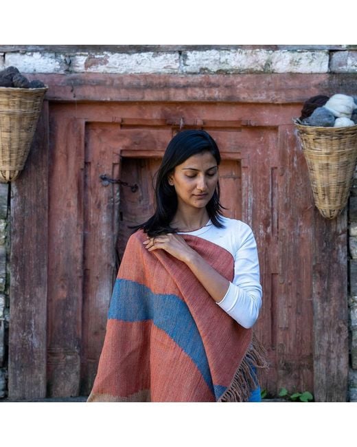 Charkha & Loom Brown Vega Eri Silk & Wool Scarf