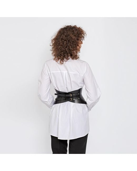 Haute Cuir Black Athena Leather Corset Belt
