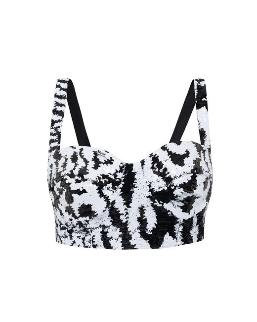 OSCARMORRIS Black Zebra Sequin Top