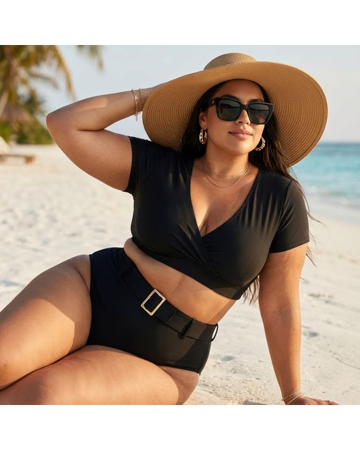 Saint Grace Black Playa Negra Plus Size Two-Piece Bathing Suit