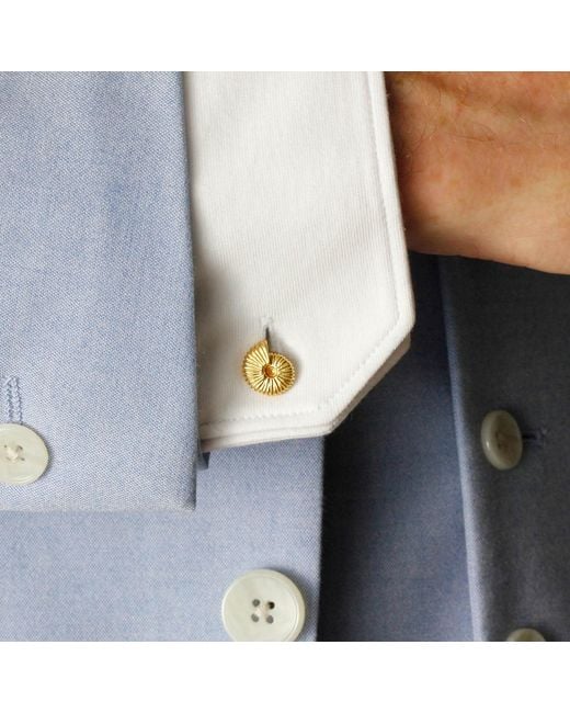 Lee Renee Metallic Ammonite Cufflinks– for men
