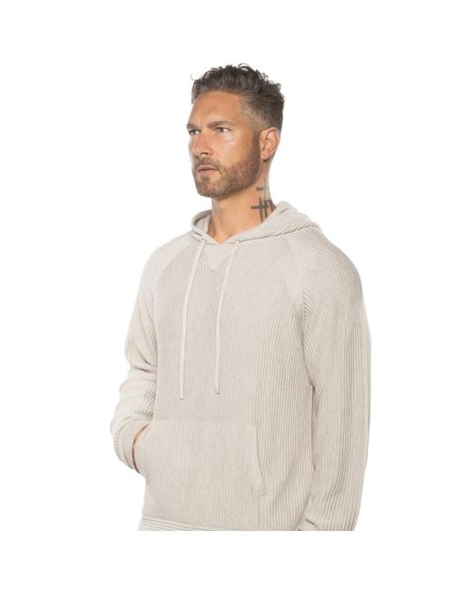 Weston Jon Boucher White Dune Ottoman Knit Luxury Hoodie With Silk & Wool for men