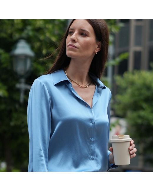 Bel Cashmere Blue Diana Silk Blouse
