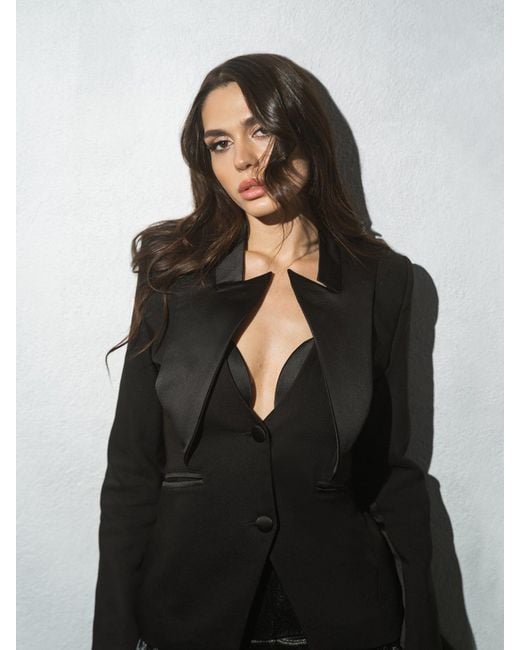 Tia Dorraine Black Femme Fatale Tailored Pant Suit