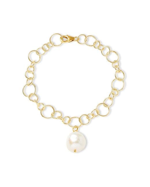 Pearls of the Orient Online Metallic Decus Baroque Cultured Freshwater Pearl Drop On Chunky Chain Bracelet