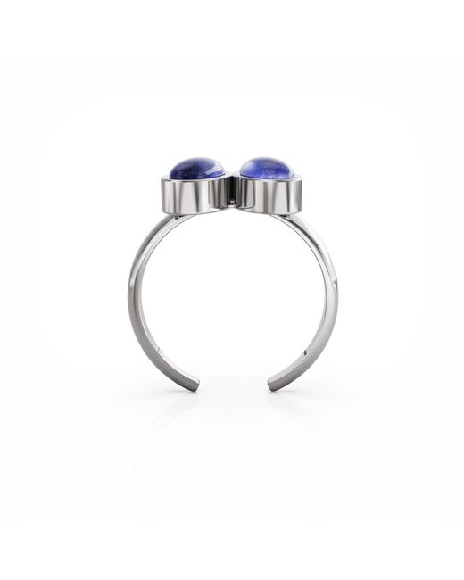 Linda Fiore Blue You & Me Baby Sterling Ring With Lapis Lazuli Stones
