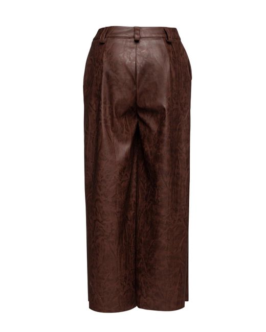 Conquista Brown Chocolate Faux Leather Culottes