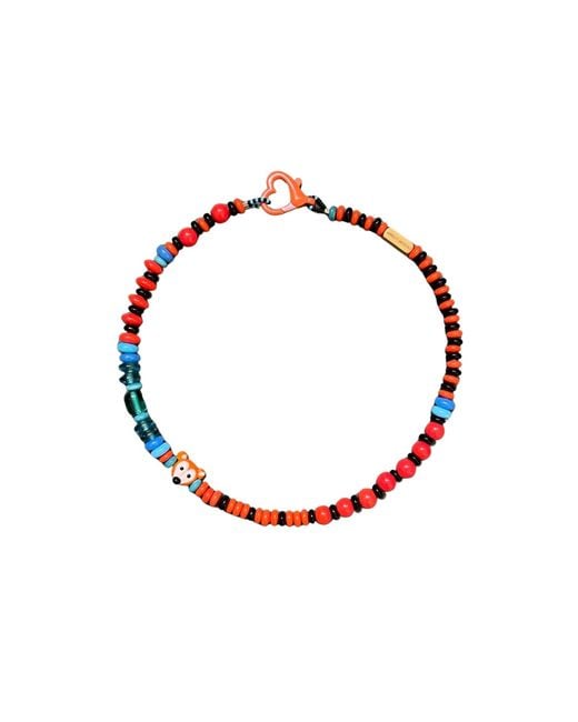Desert Lobby Red Foxy – Playful & Glass Necklace With Handmade Murano Fox Charm