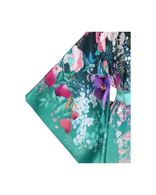 Meng Blue Ombre Silk Satin Warp Dress