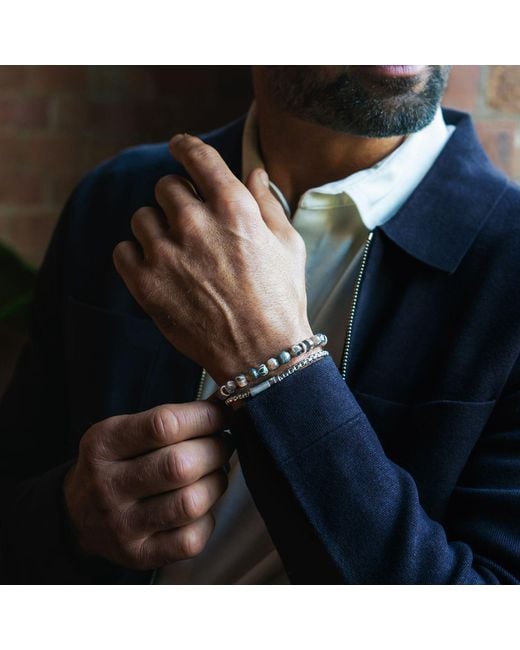 Tateossian Brown Hexade Peace Bracelet for men