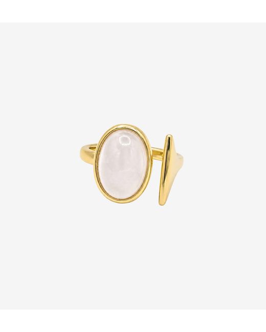 Uchi and Soto Metallic Neutrals Enso Moonstone Wraparound Ring