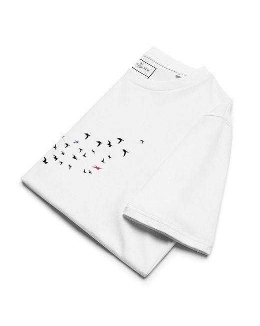 Anchor and Crew White Birds Where's William Going? Organic Cotton T-Shirt
