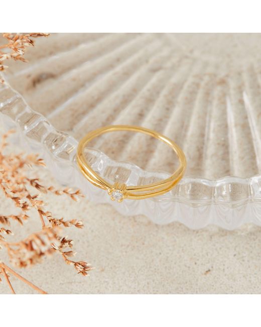 Esterah Metallic Solitaire Ring