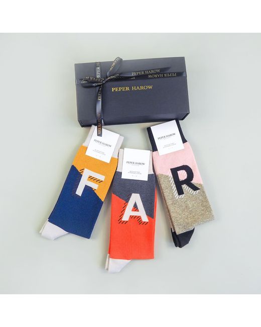 Peper Harow - Made in England Red Alphabet Socks – A for men