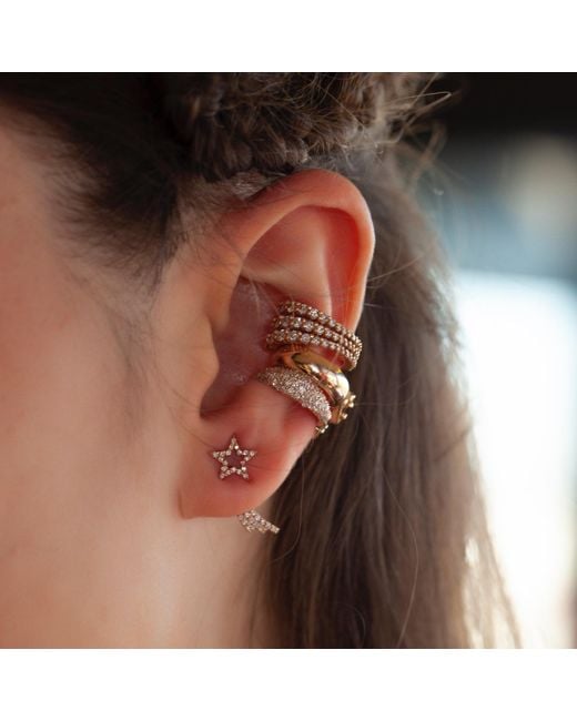 Ecce | Artisan Diamonds Metallic Single 14K Diamond Pole Star Earring Back