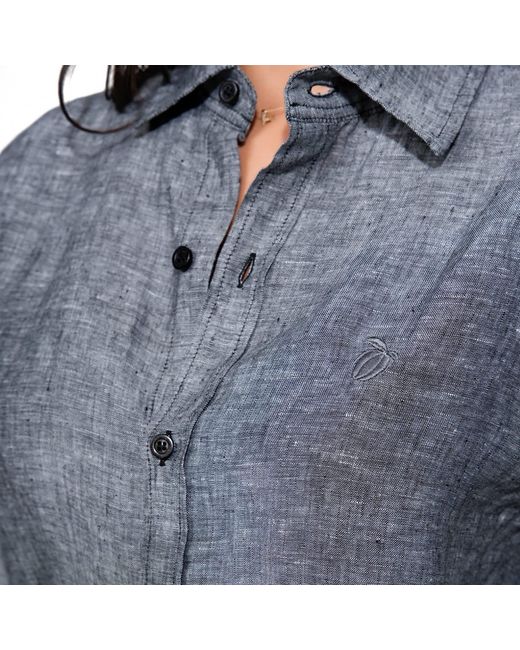 Maison Tangerine Blue Linen Shirt Stone