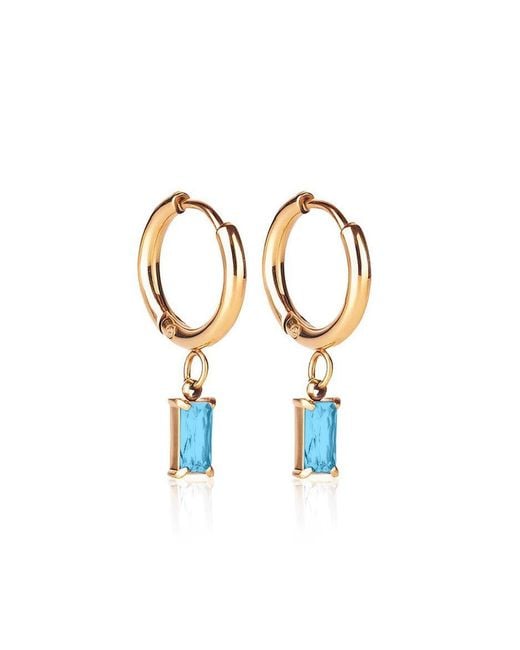 Evie Jewelry Metallic Luxe Aquamarine Drop Huggie Earrings