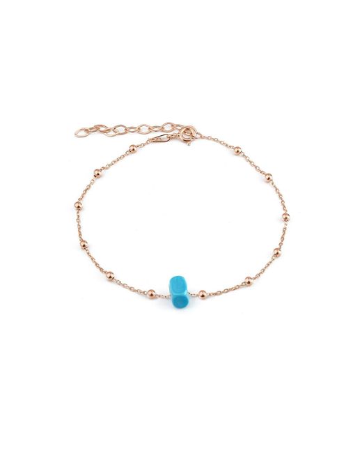 Spero London Blue Sterling Beaded Satellite Chain Bracelet With Gemstone