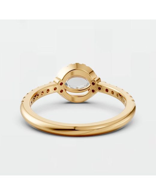 Aya Fine Jewelry Metallic Oval Lab Diamond Halo Ring