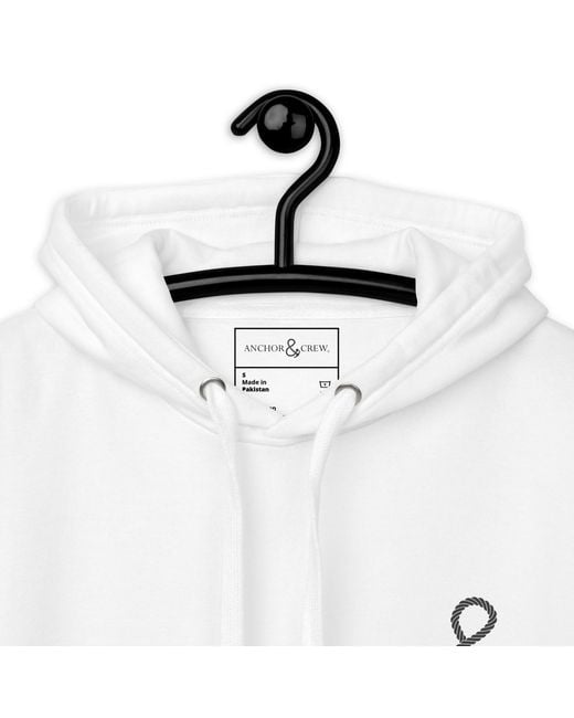 Anchor and Crew White Palm Tree Slow Sundays Running Club Cotton Blend Hoodie
