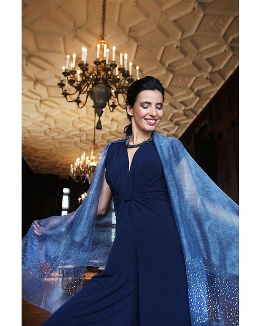 Saachi Blue Star Gazer Scarf