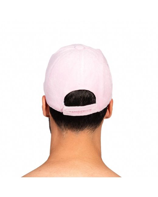 Maison Tangerine Pink Terry Cotton Baseball Cap Soft