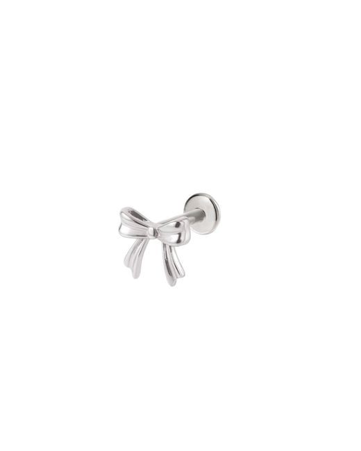 Vanhi Metallic Bow Threadless Flat Back Titanium Cartilage Stud