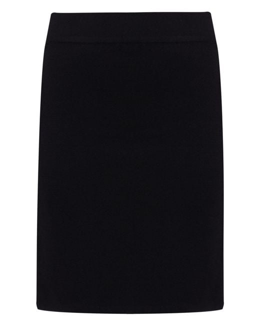 Peraluna Black Eva Elastic Waist Knit Mini Skirt