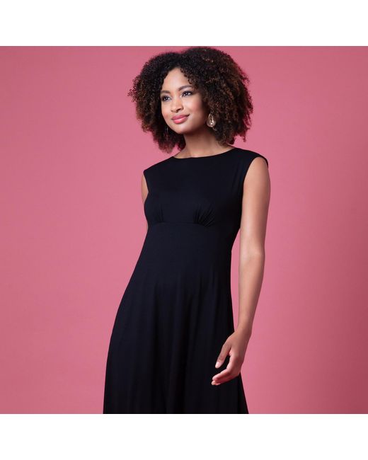 Alie Street London Black Luna Midi Dress With Pockets