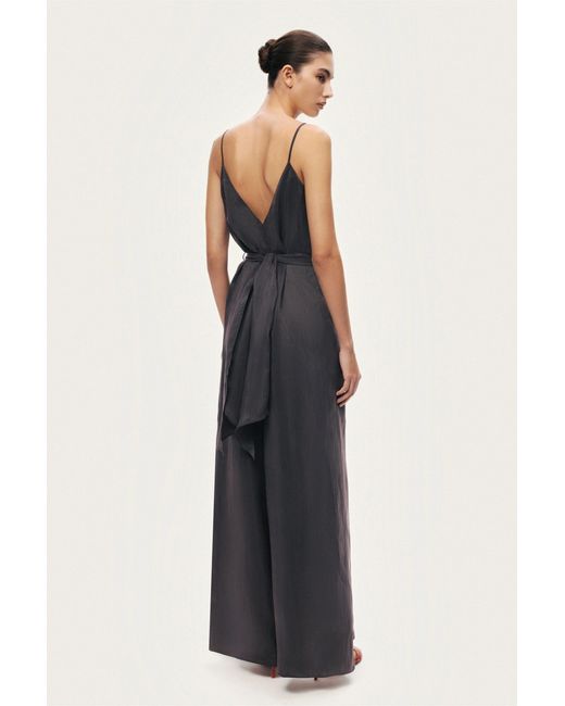 Nocturne Black V-Neck Spaghetti Strap Jumpsuit
