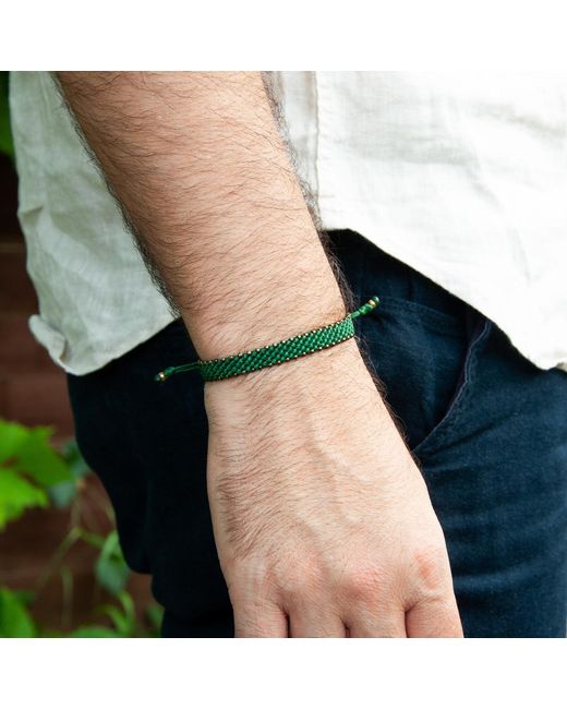 Harbour Uk Green Bronze Connection Wide Rope Bracelet for men