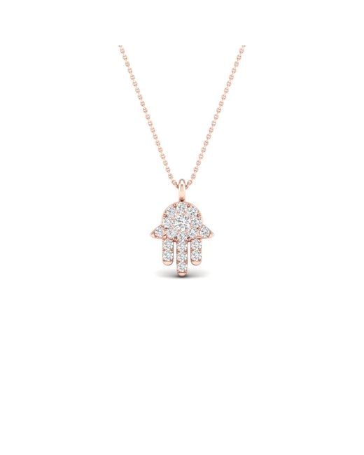 Artisan Metallic Natural Diamond Hamsa Pendant