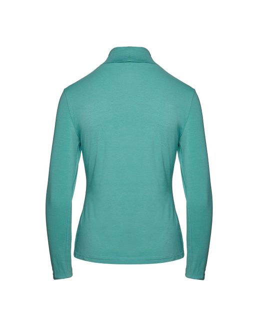 Conquista Green Light Turtle Neck Top In Sustainable Fabric