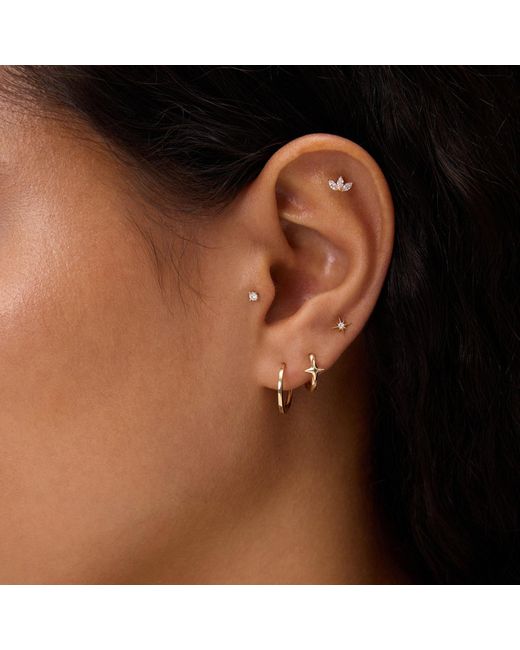 Vanhi Metallic 14K Solid Lab-Grown Diamond Prong Set Flat Back Stud