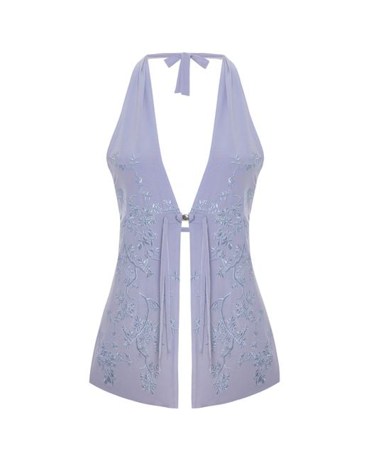 Maison sél Blue Wrap Around Top