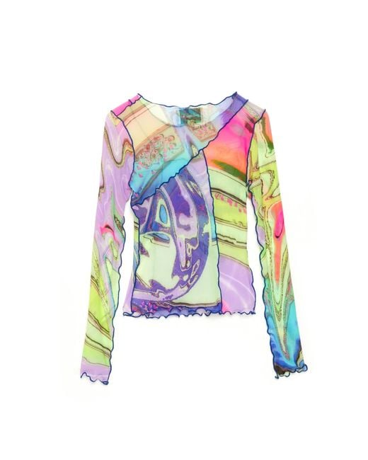 Paloma Lira Multicolor Aqua Mesh Top