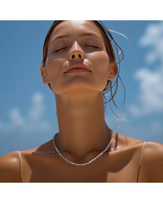 Bombyx House Metallic Tanzanite Pearl Alternating Necklace