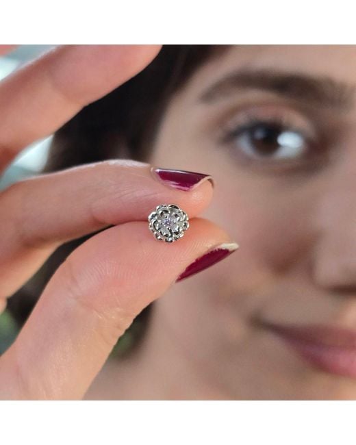 Harfi Metallic Toumaline October Birthstone Marigold Birthflower Sterling Stud Earrings