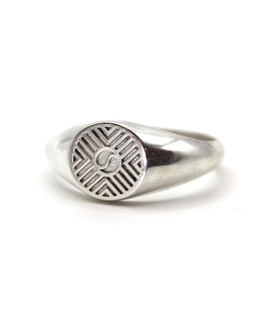 VicStoneNYC Fine Jewelry White Yin And Yang Bold Signet Ring for men
