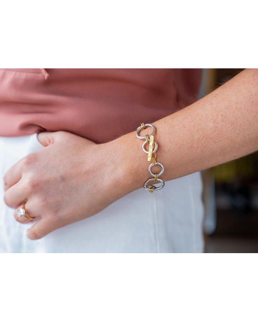Loni Paul Jewelry Metallic Mixed Metal Sculpted Circle Bracelet