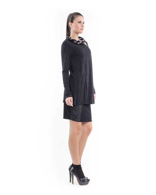 Conquista Black Lace Detail Long Sleeve Top