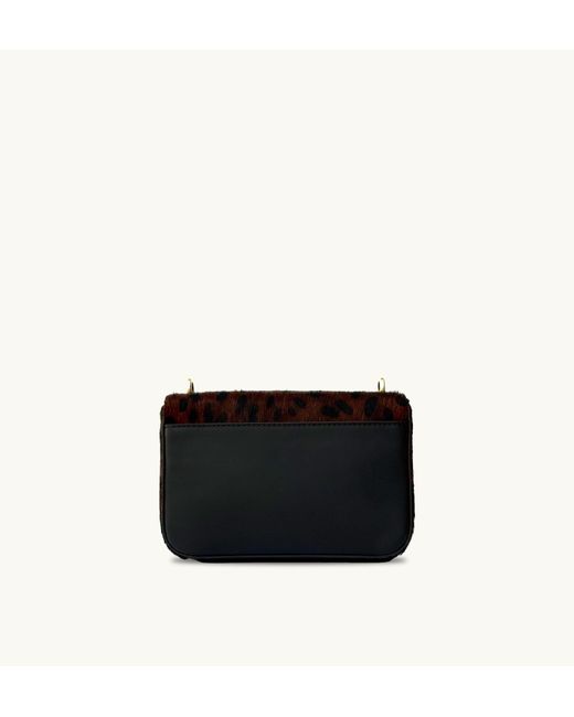 Apatchy London Black The Tilly Dark Leopard Hair-On Leather Bag